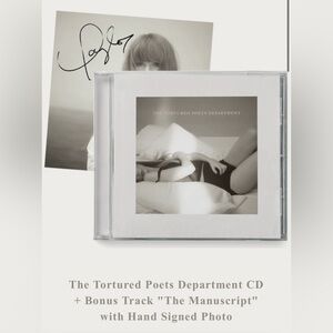 The Tortured Poets Department CD & Bonus Track -The Manuscript Hand Signed Photo